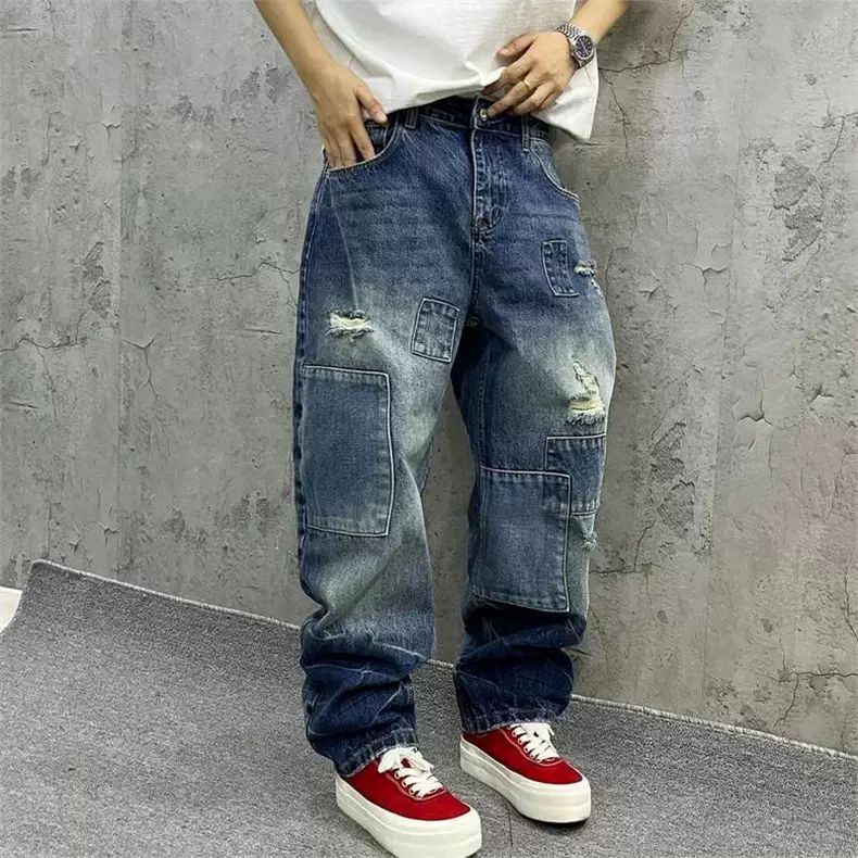Streetwear Brand Marketing - 브랜드 스플라이싱 진 가을 패션 루즈