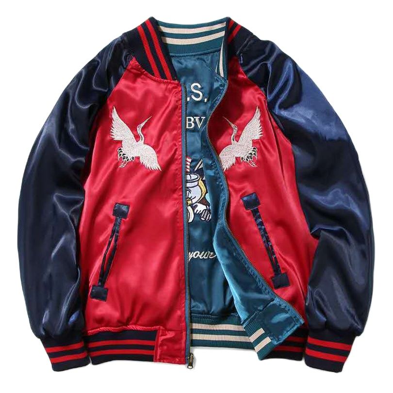 2 양면 착용 가능한 수카잔 새틴 야구 재킷 남성 여성 - Women Streetwear Brand 리뷰 및 가격