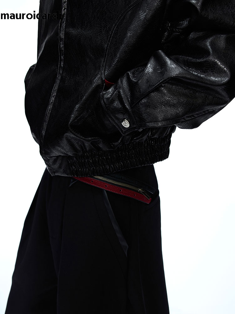 Mauroicardi 봄 가을 패치 워크 짧은 뱀 가죽 - Streetwear Brand Marketing 리뷰 및 가격