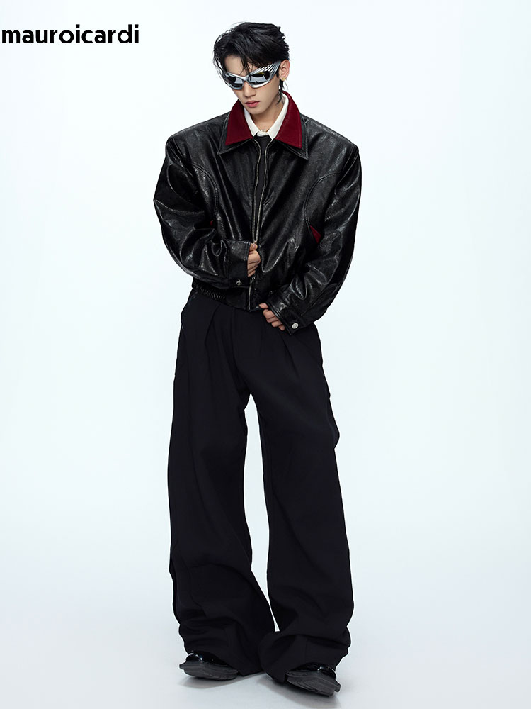 Mauroicardi 봄 가을 패치 워크 짧은 뱀 가죽 - Streetwear Brand Marketing 리뷰 및 가격